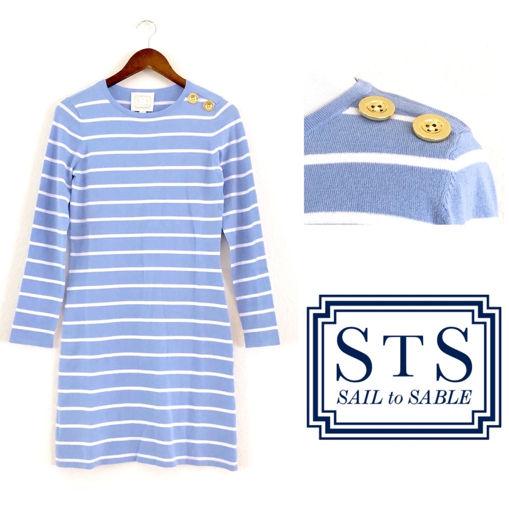 NWT Sail To Sable STS Striped Cotton Sweater Dress - Picture 2 of 8